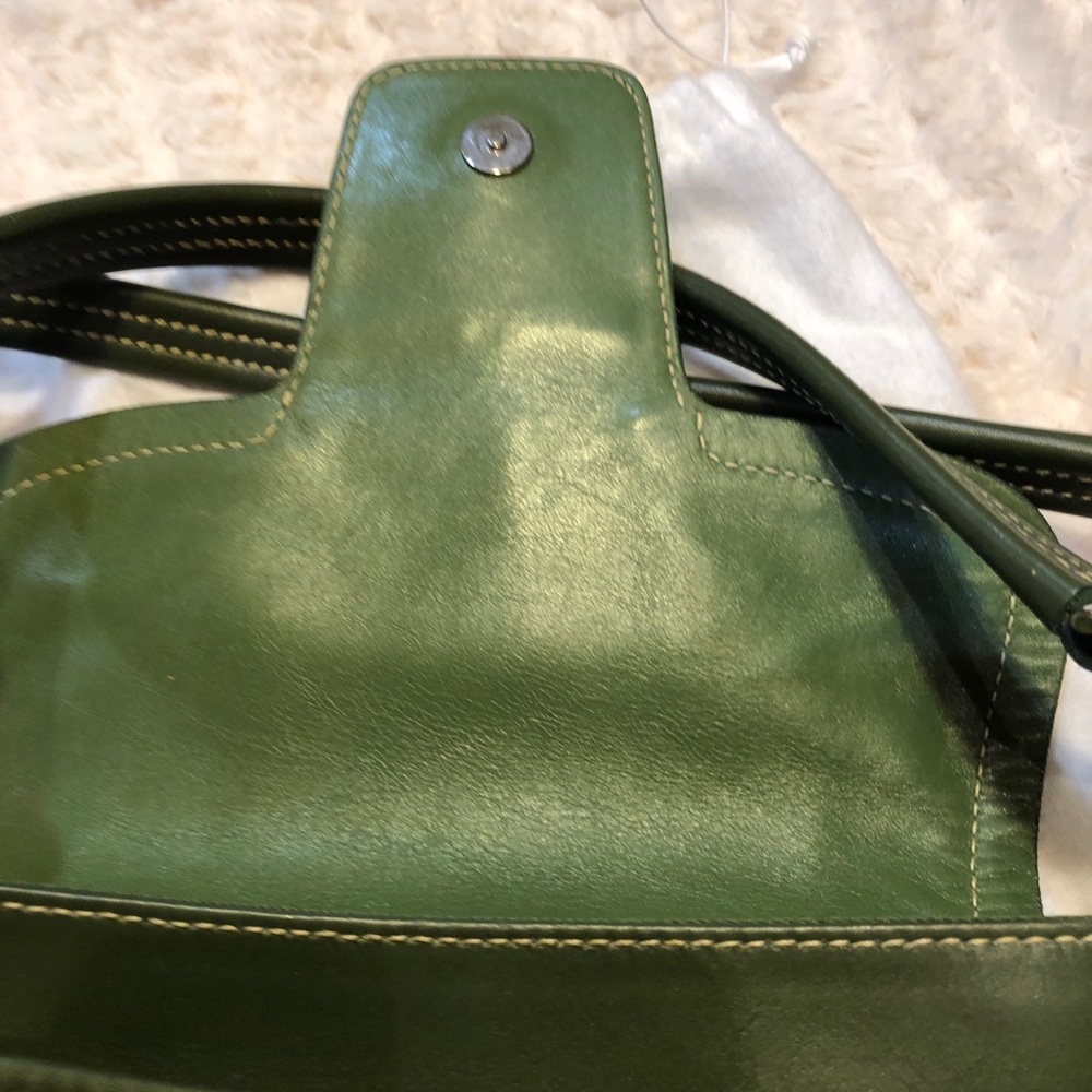 Prada Green Leather and Canvas Hobo with Gold Hardware - Picture 4 of 14
